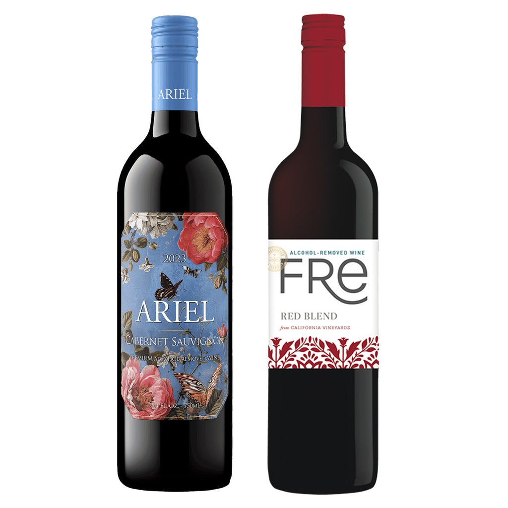 Non Alcoholic Wine 2 Pack Ariel Cabernet Sauvignon and Fre Red Blend Business & Holiday Gift Ideas Sampler Pack