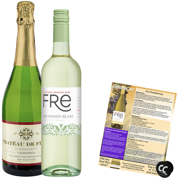 Non Alcoholic Wine 2 Pack Fre Sauvignon Blanc and Chateau de Fleur Champagne Business & Holiday Gift Ideas - GoDpsMusic