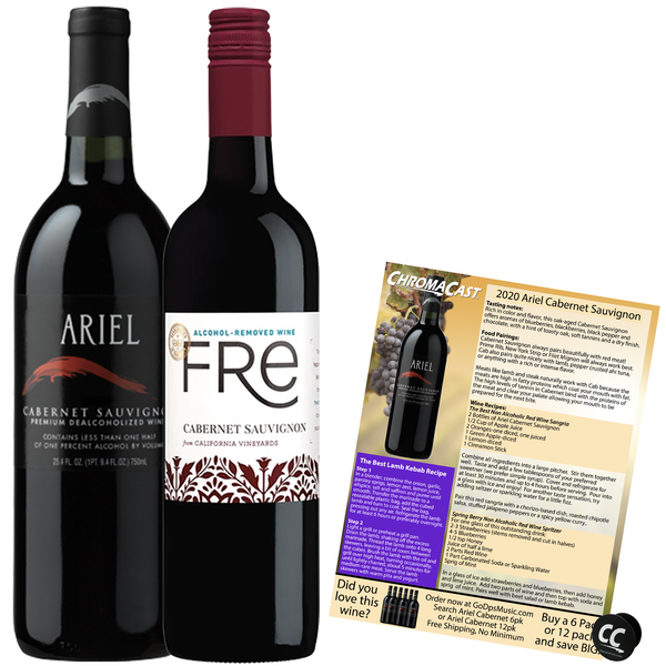 Non Alcoholic Wine 2 Pack Ariel and Fre Cabernet Sauvignon Business & Holiday Gift Ideas Sampler Pack - GoDpsMusic