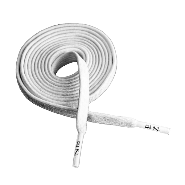 EZ Stretch slip on shoe laces, Elastic flat stretchy shoe laces,54 in Length, White