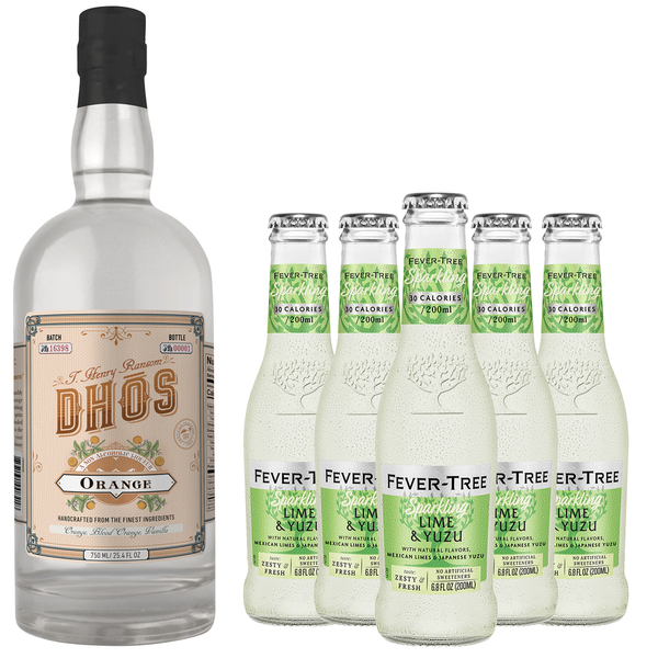 Dhōs Handcrafted Non-Alcoholic Orange Liqueur with Fever Tree Lime and Yuzu - Keto-Friendly, Zero Sugar, Zero Calories, Zero Proof - 750 ML - Perfect for Mocktails - Made in USA - GoDpsMusic