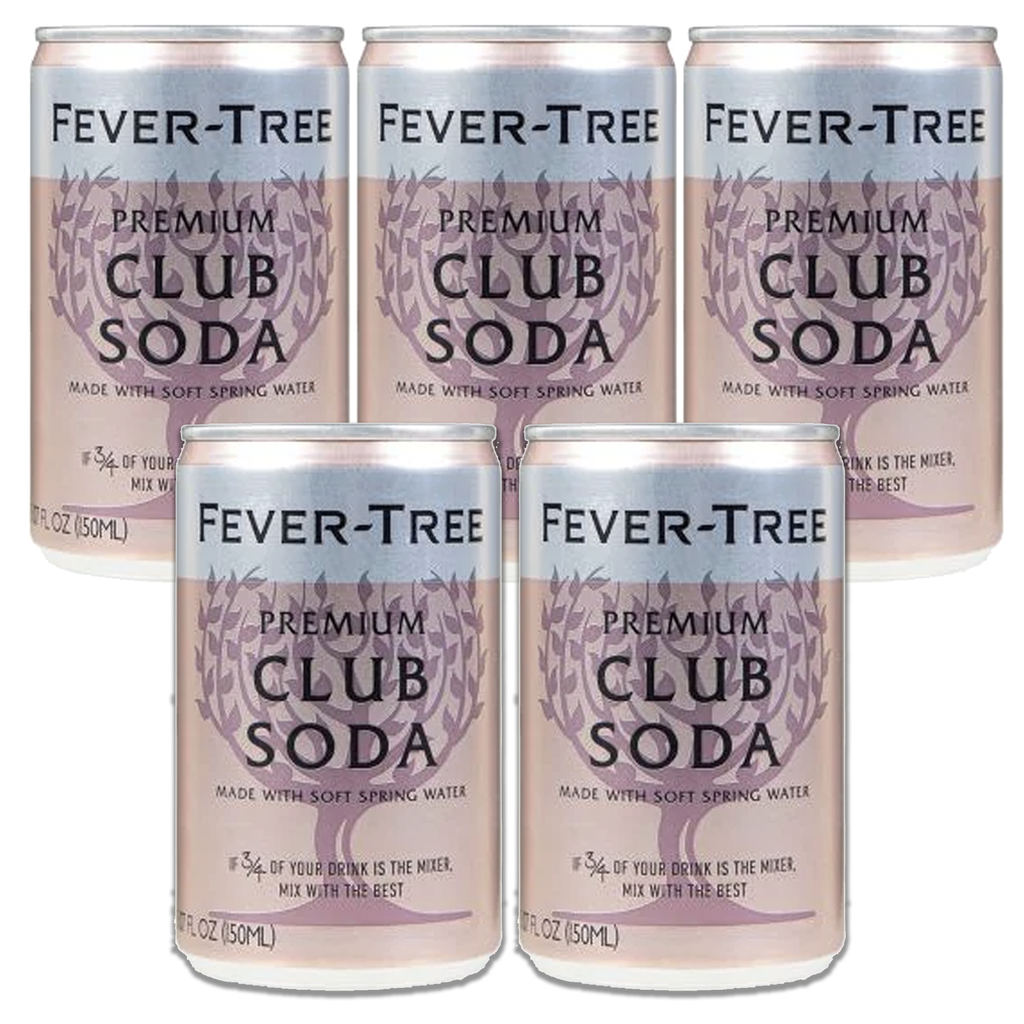 Fever Tree Premium Club Soda - Premium Quality Mixer & Soda - Refreshing Beverage for Cocktails & Mocktails 150ml Can - GoDpsMusic