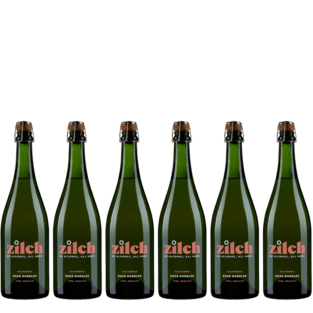 Zilch Alcohol-Free Rosé Bubbles: Premium Non-Alcoholic California Sparkling Rosé Wine | 6 PACK - GoDpsMusic