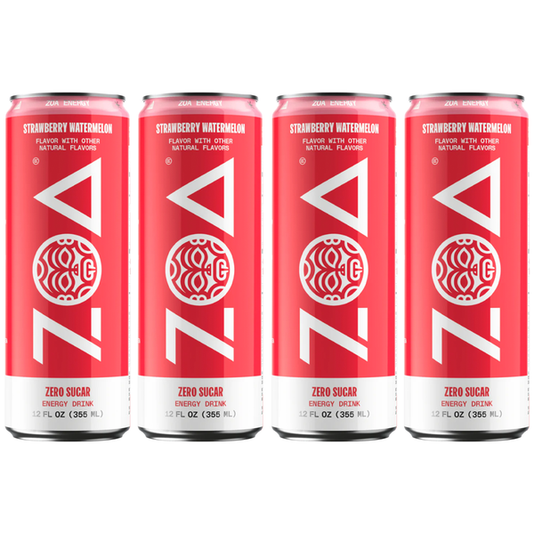 ZOA Strawberry Watermelon Zero Sugar Energy Drink – 12 Fl Oz Cans | Healthy Energy with Electrolytes & Vitamins | Natural Caffeine, No Artificial Flavors, Keto & Vegan Friendly - GoDpsMusic