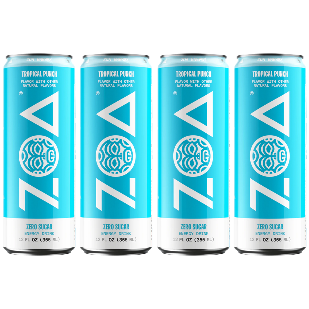 ZOA Tropical Punch Zero Sugar Energy Drink – 12 Fl Oz Cans | Healthy En-ergy with Electrolytes & Vitamins | Natural Caffeine, No Artificial Flavors, Keto & Vegan Friendly - GoDpsMusic