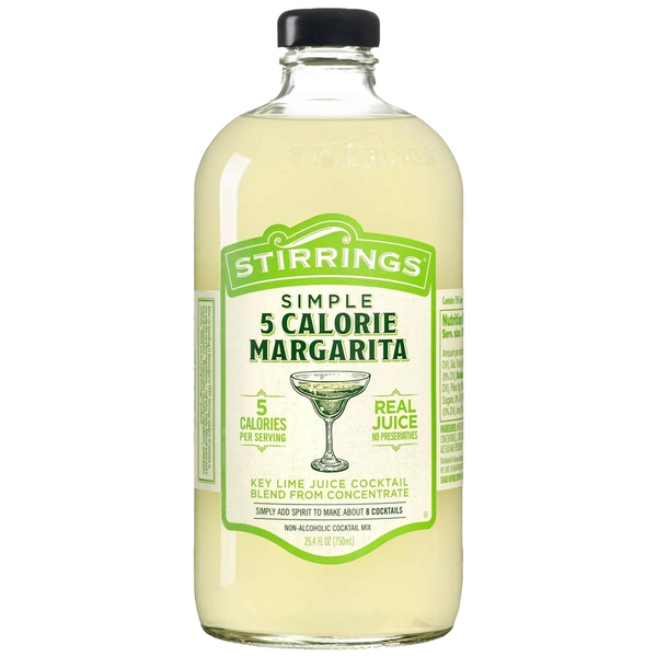 Stirrings Simple 5 Calorie Margarita Cocktail Mix 750ml Bottles - Real Juice No Preservatives - Drink Mixer