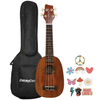 Sawtooth Mahogany Pineapple Soprano Ukulele w Gig Bag and Official Brake Stickers