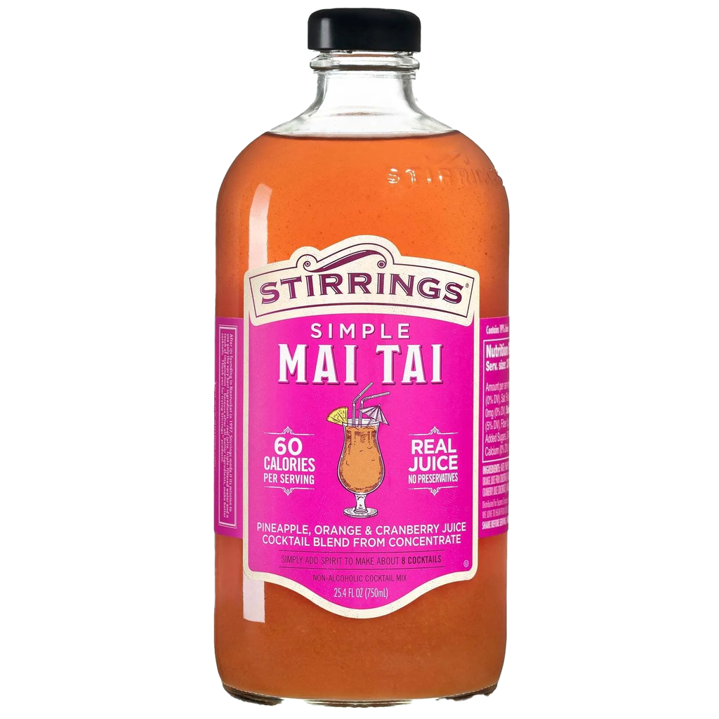 Stirrings Simple Mai Tai Cocktail Mix 750ml Bottles - Real Juice No Preservatives - 60 Calories - Drink Mixer - GoDpsMusic