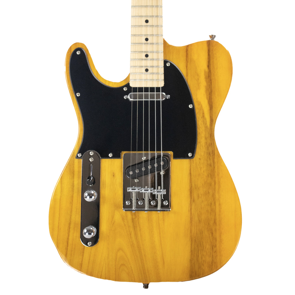 Sawtooth ET Series Left-Handed Electric Guitar, Butterscotch with Black Pickguard