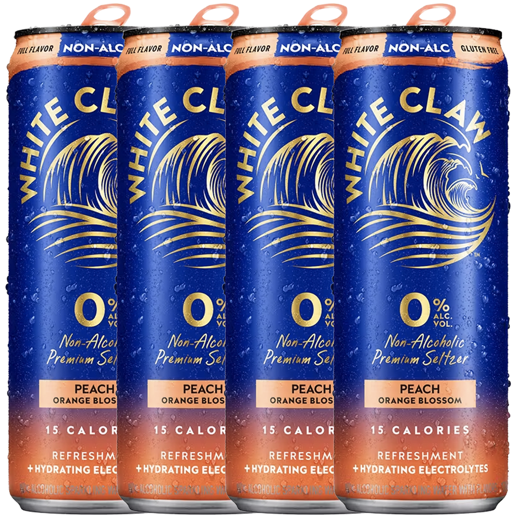 White Claw 0% Alcohol Peach Orange Blossom Non-Alcoholic Premium Non-Hard Seltzer | 15 Calories, Gluten Free, Hydrating Electrolytes - GoDpsMusic