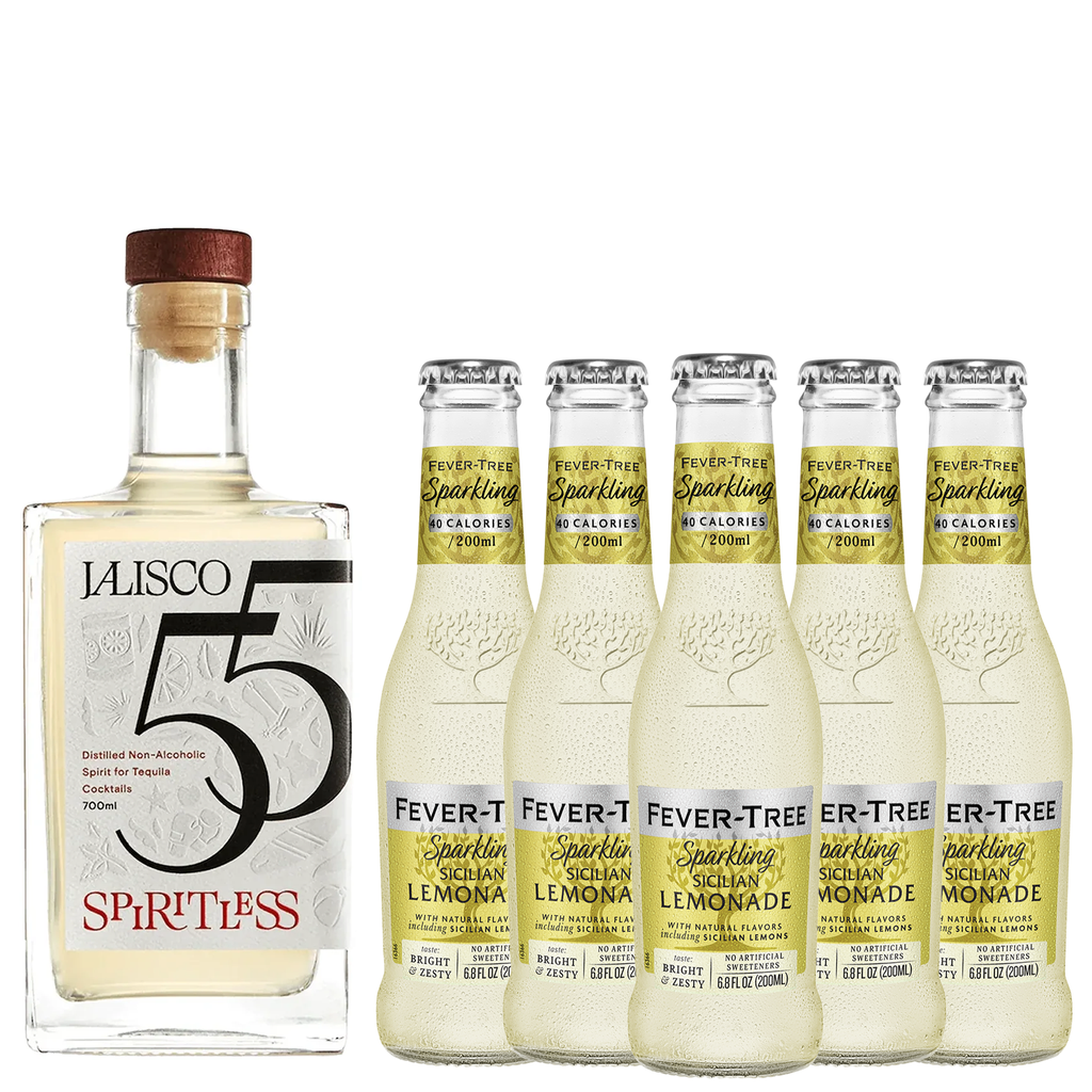 Spiritless Jalisco 55 Distilled Non-Alcoholic Tequila Bundle with Fever Tree Sicilian Lemonade Mix - Premium Zero-Proof Liquor Spirits for a Refreshing Experience - GoDpsMusic