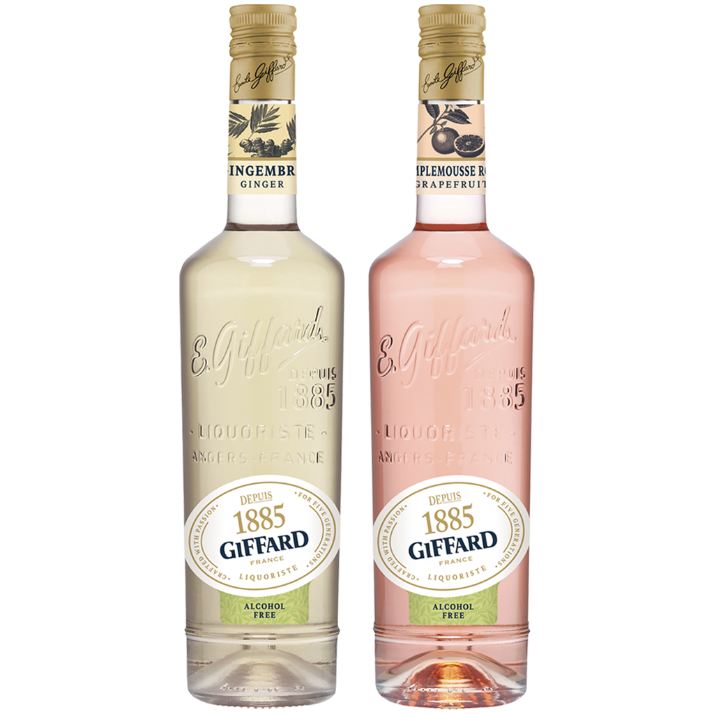 Giffard Depuis 1885 Ginger / Grapefruit Mixed Packs Alcohol-Free Liqueur Syrup - Made in France, 700ml Bottles, Perfect for Spritzers, Mixed Drinks - GoDpsMusic