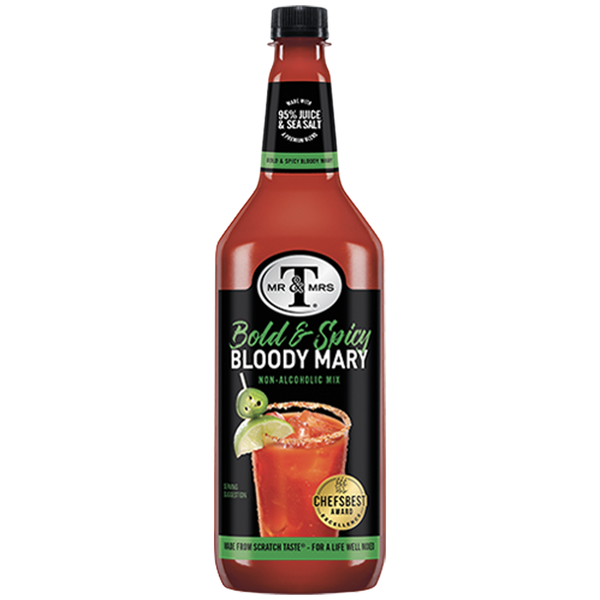 Mr & Mrs T Bold & Spicy Bloody Mary Mix, 1L Bottle, – Premium Cocktail Mixer for Spicy Bloody Marys, Ready to Use - GoDpsMusic