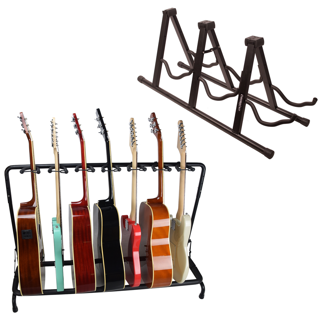 ChromaCast 7 Guitar Stand Rack and Triple A-Frame Guitar Stand