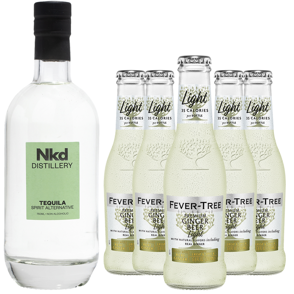 Nkd Distillery Tequila with Fever Tree Light Ginger Beer Alternative Premium Non-Alcoholic Spirit - Zero Alcohol - Perfect Margarita or Paloma Alcohol Free Substitute - GoDpsMusic