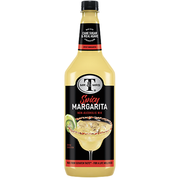 Mr & Mrs T Spicy Margarita, 1L Bottle, – Premium Cocktail Mixer for Margaritas, Ready to Use - GoDpsMusic