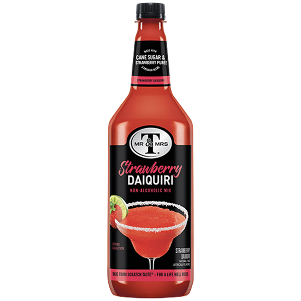 Mr & Mrs T Strawberry Mix, 1L Bottle, – Premium Cocktail Mixer for Daiquiri Mix, Ready to Use - GoDpsMusic