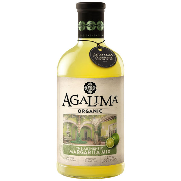 Agalima Organic Authentic Margarita Drink Mix - All Natural, 1 Liter Bottles (18 Fl Oz) with Premium Pressed Lime and Blue Agave Nectar
