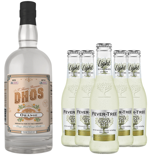 Dhōs Handcrafted Non-Alcoholic Orange Liqueur with Fever Tree Light Ginger Beer - Keto-Friendly, Zero Sugar, Zero Calories, Zero Proof - 750 ML - Perfect for Mocktails - Made in USA - GoDpsMusic