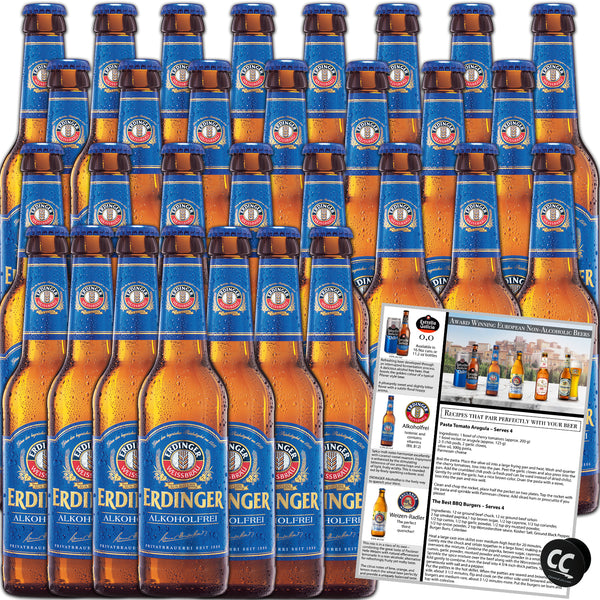 Erdinger Alkoholfrei Non Alcoholic Beer 30 Pack, Award Winning Beer from Germany, 11.2oz/btl - GoDpsMusic