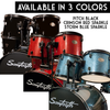 Rise by Sawtooth Full Size 5-Piece Student Drum Set with Hardware and Cymbals, Red Sparkle - GoDpsMusic