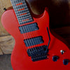 Sawtooth Americana Heritage HM724 Left Handed 7 String Electric Guitar with Fluence Pickups & Floyd Rose Original, Satin Red - GoDpsMusic