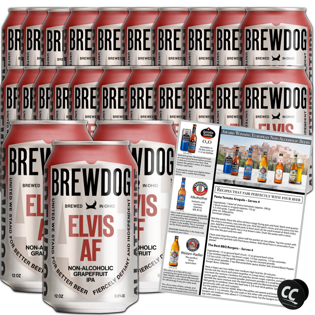 BrewDog 24-Pack of Elvis AF | Non-Alcoholic | 20Calories 2.3g Carbs Per Serving | 12oz Cans - GoDpsMusic