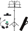 ChromaCast Folding Metal Music Stand Performance Pack (CC-MSTAND-KIT-1) with Music Sheet Clip and Clip On Adjustable Light - GoDpsMusic