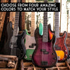 Sawtooth EP Series Electric Bass Guitar with Gig Bag & Accessories, Satin Black w/ Black Pickguard - GoDpsMusic