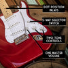 Sawtooth ES Series Left-Handed Electric Guitar, Candy Apple Red with Pearl Pickguard - GoDpsMusic