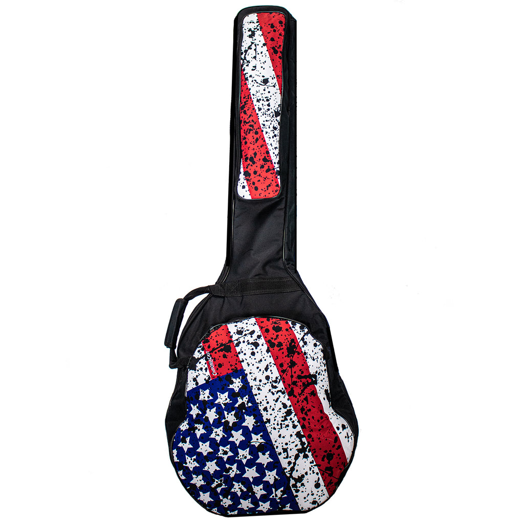 ChromaCast USA Flag Graphic Multi-Pocket Acoustic Bass Guitar Bag - GoDpsMusic