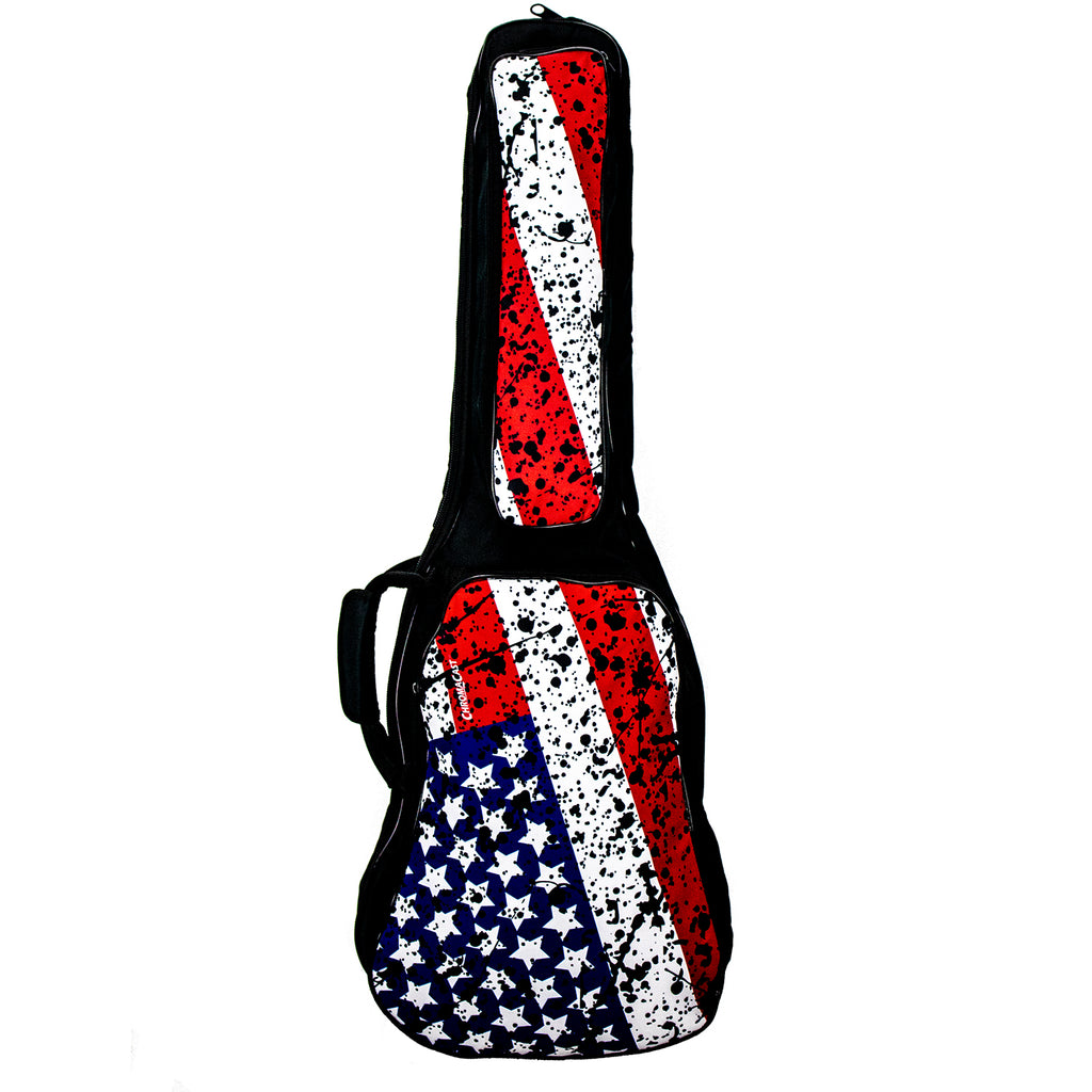 ChromaCast Padded Electric Guitar Gig Bag with American Flag Graphics - GoDpsMusic