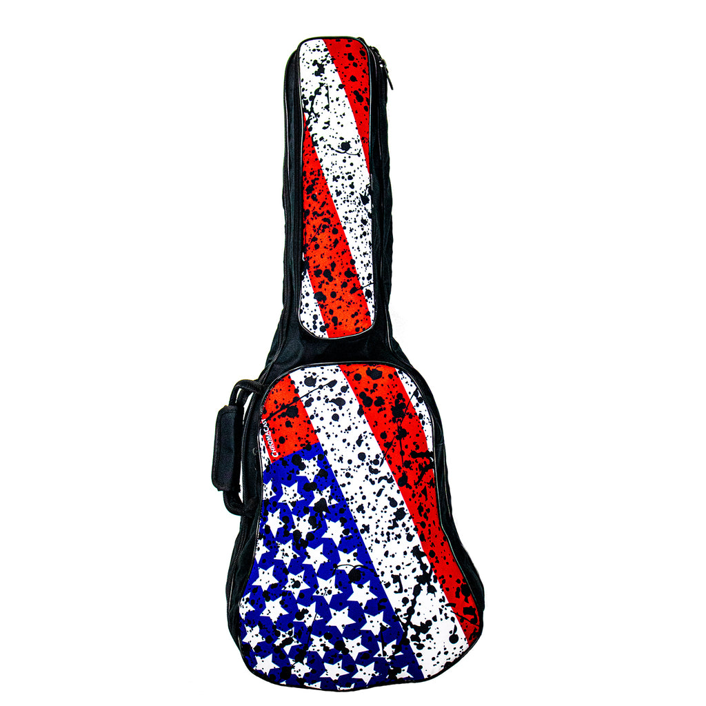 ChromaCast USA Flag Graphic Multi-Pocket 3/4 Size Acoustic Guitar Bag - GoDpsMusic