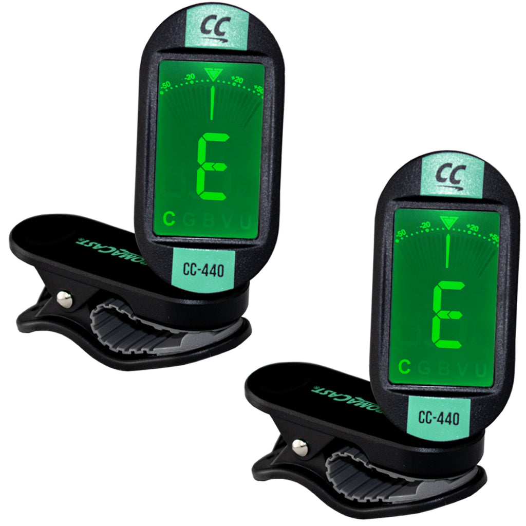 ChromaCast 440 Series Colored Guitar Tuner, Surf Green, 2-Pack - GoDpsMusic