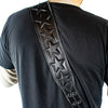 Sawtooth Dark Star 3” Wide Leather Guitar Strap Hand Crafted in the U.S.A. - GoDpsMusic