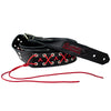 Sawtooth Red Lace 3” Wide Leather Guitar Strap Hand Crafted in the U.S.A. - GoDpsMusic