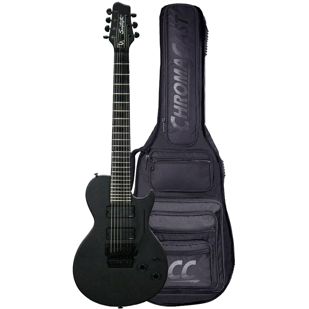 Sawtooth Heritage HM724 7-String Electric Guitar with Fluence Pickups & Floyd Rose Original, Satin Black - GoDpsMusic