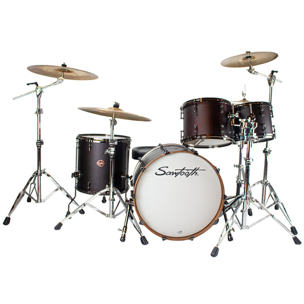 Sawtooth Hickory Series 22" Bass Drum, 4pc Shell Pack, Satin Dark Chocolate - GoDpsMusic