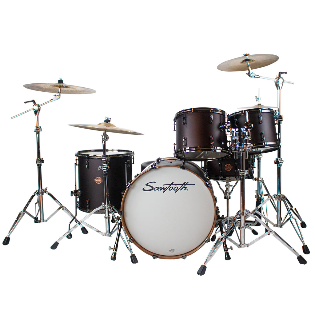 Sawtooth Hickory Series 22" Bass Drum, 5pc Shell Pack, Satin Dark Chocolate - GoDpsMusic