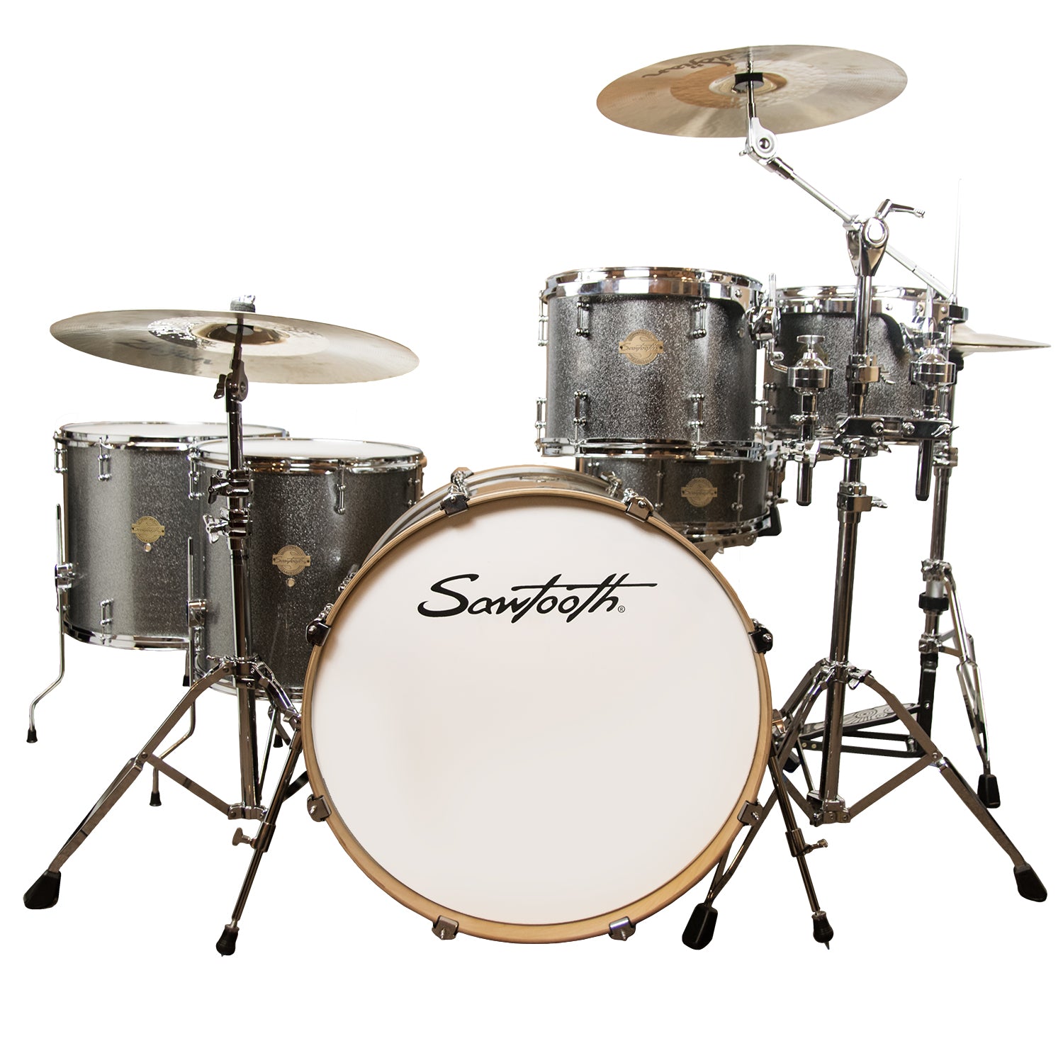 brugt uddannelse rense Sawtooth Command Series 6-Piece Drum Shell Pack with 24" Bass Drum, Silver  Sparkle | GoDpsMusic