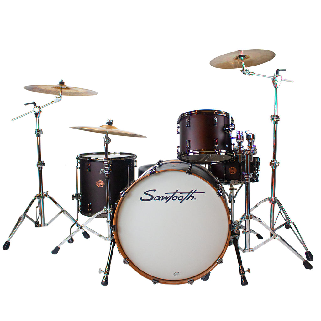 Sawtooth Hickory Series 24" Bass Drum, 4pc Shell Pack, Satin Dark Chocolate - GoDpsMusic