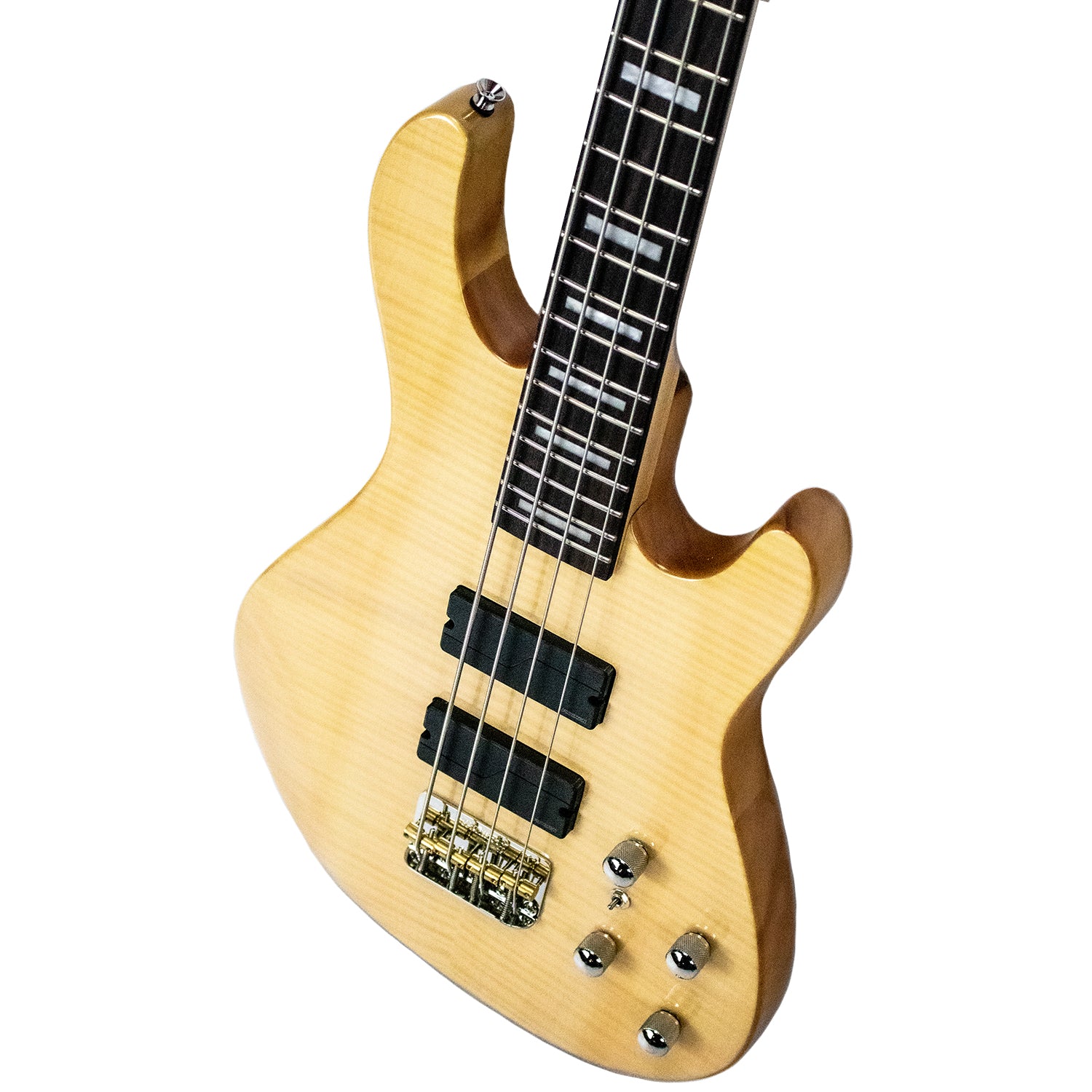 Sawtooth Mod24 Series Natural Flame Maple 24 Fret Electric Bass Guitar ...