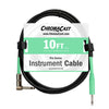 ChromaCast Pro Series Instrument Cable, Straight - Angle, Surf Green, 10 feet - GoDpsMusic