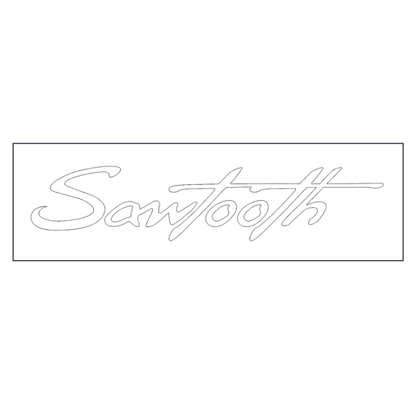 Sawtooth Bass Drum Sticker Decal Logo - White - 8"x 2" - GoDpsMusic